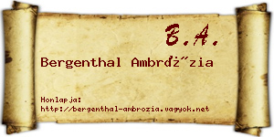 Bergenthal Ambrózia névjegykártya